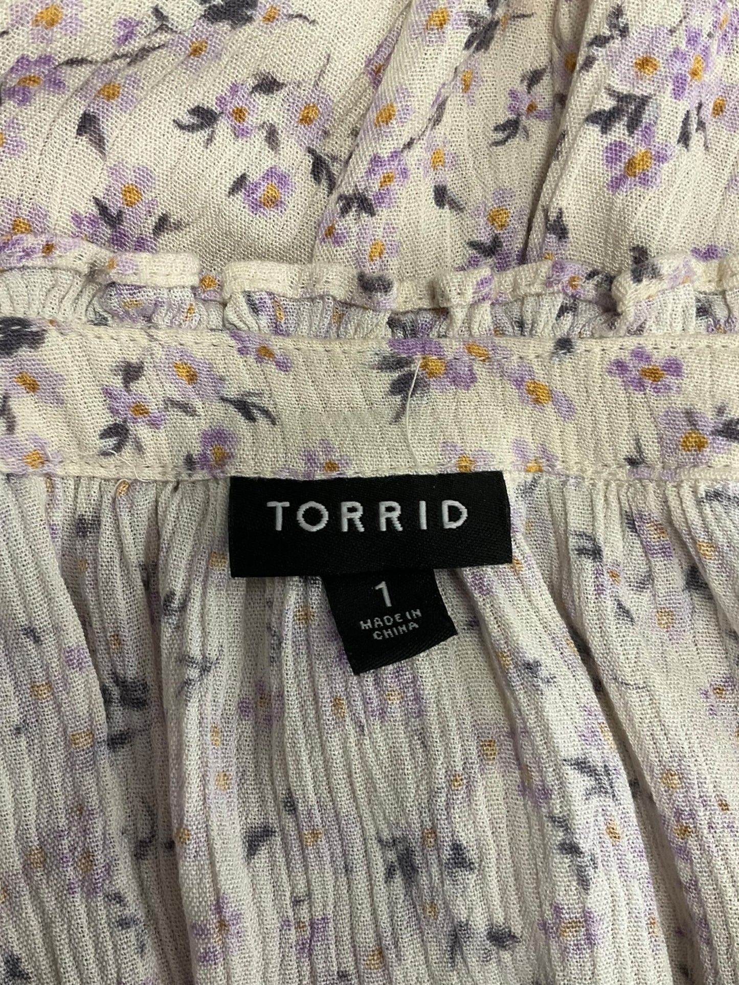 Top Long Sleeve By Torrid In Floral Print, Size: 1x