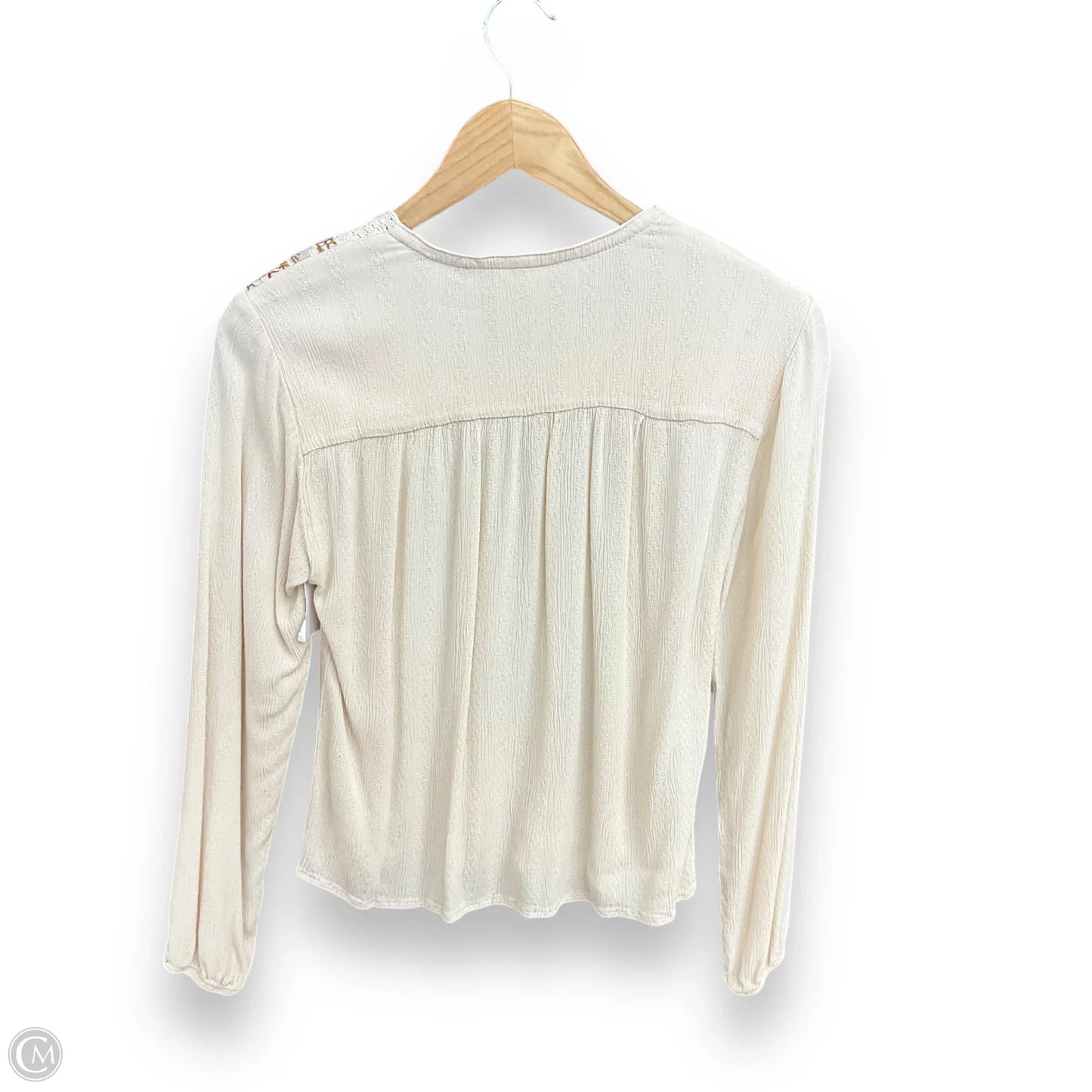 Top Long Sleeve By Knox Rose In Cream, Size: Xs