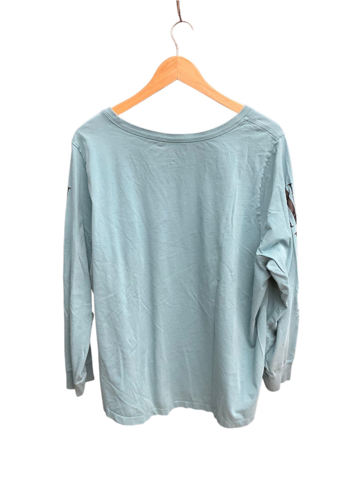 Athletic Top Long Sleeve Collar By Nike Apparel In Teal, Size: 3x