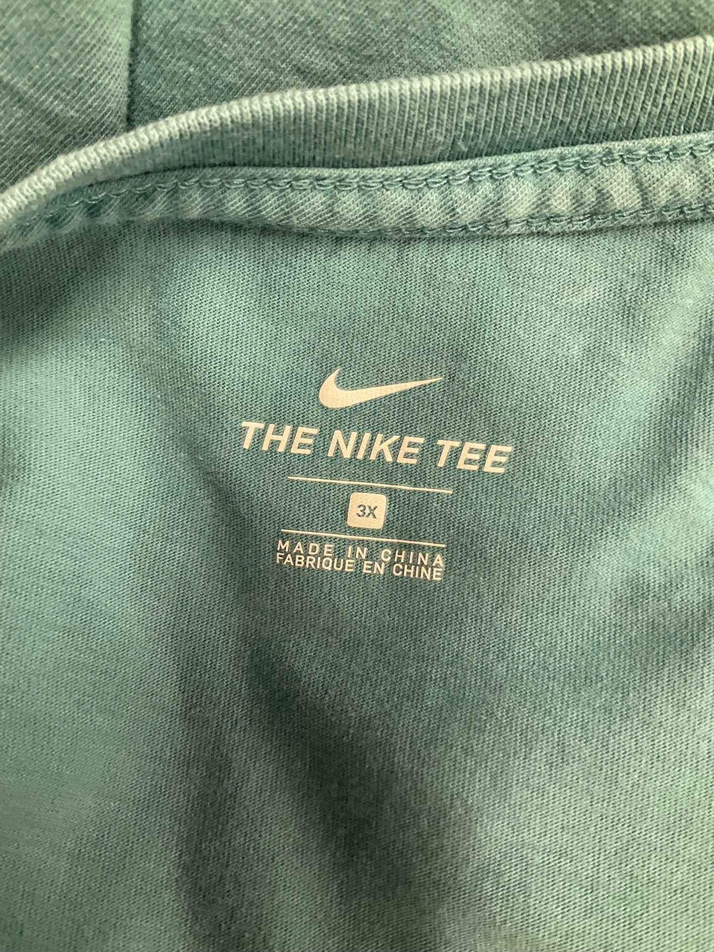 Athletic Top Long Sleeve Collar By Nike Apparel In Teal, Size: 3x