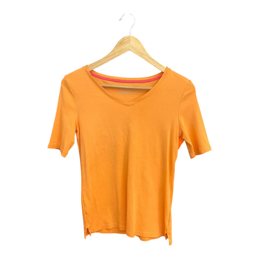 Top Short Sleeve Basic By Talbots In Orange, Size: S