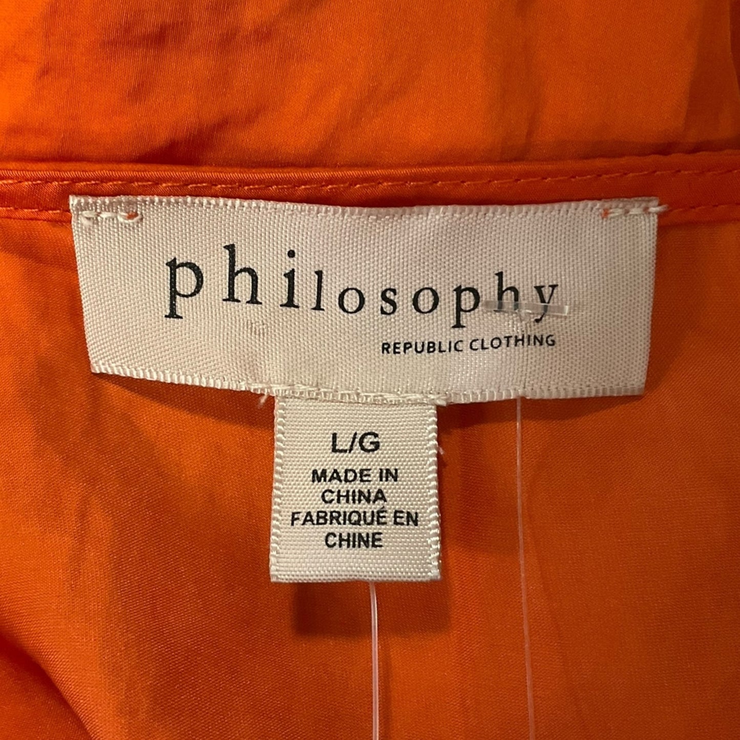 Top Short Sleeve By Philosophy In Orange, Size: L