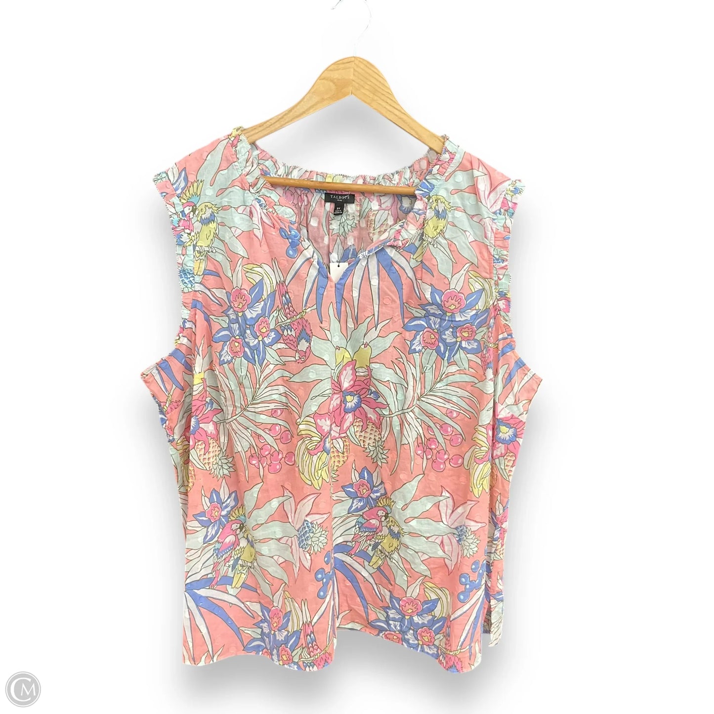 Top Sleeveless By Talbots In Floral Print, Size: 3x