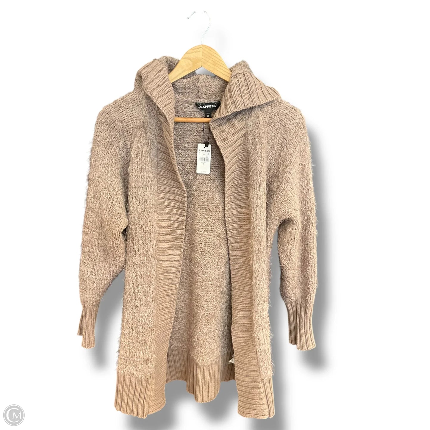 Sweater Cardigan By Express In Taupe, Size: Xs