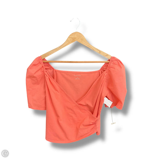 Top Short Sleeve By Anthropologie In Coral, Size: M