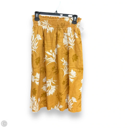 Skirt Midi By Garnet Hill In White & Yellow, Size: 8