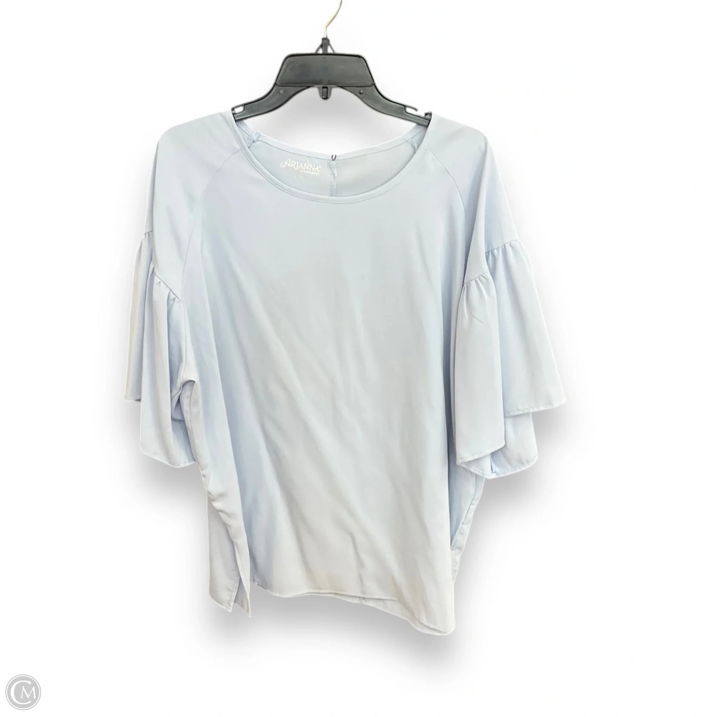 Top Short Sleeve By Arianna In Blue, Size: L