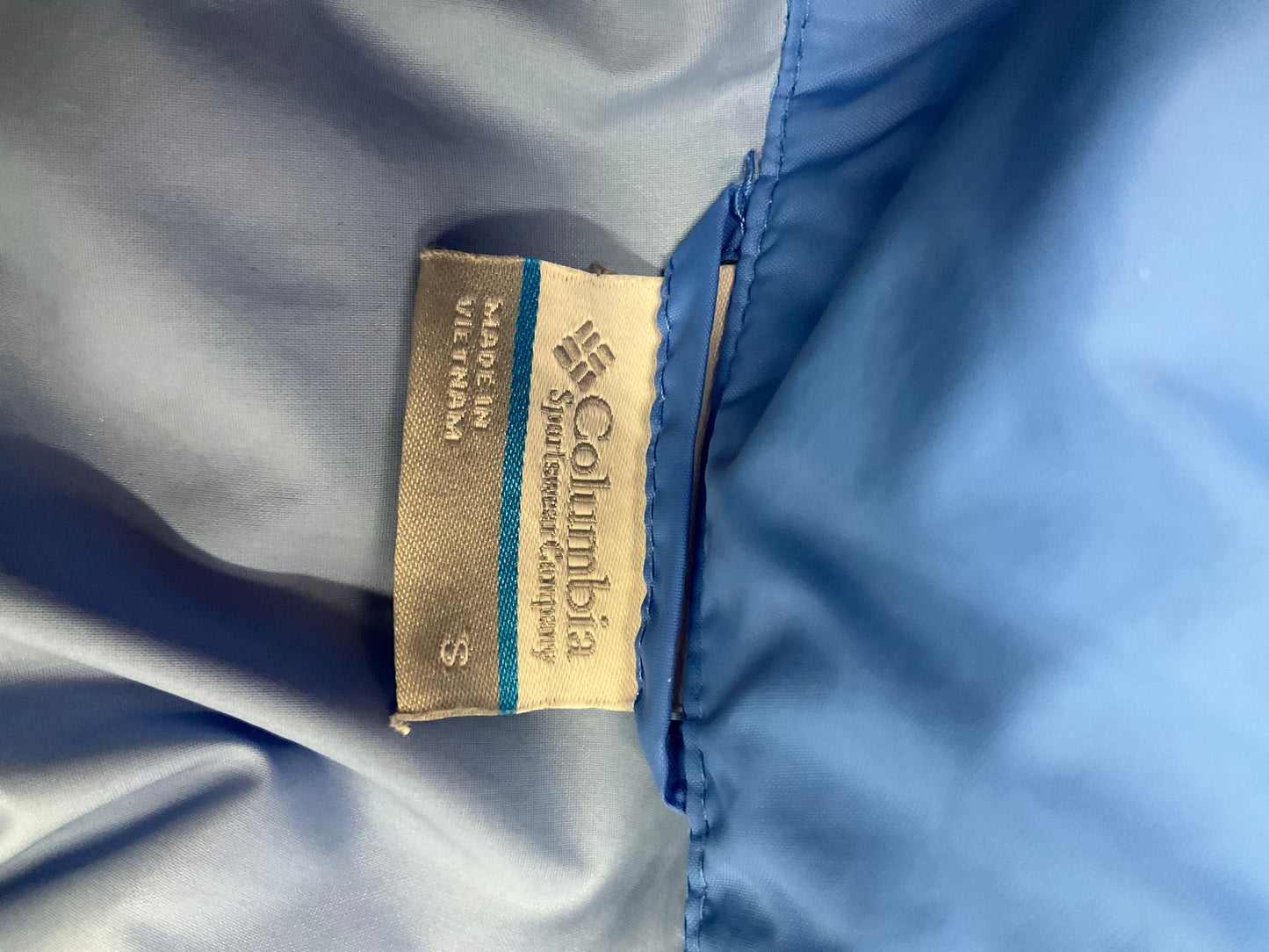 Jacket Windbreaker By Columbia In Blue, Size: S