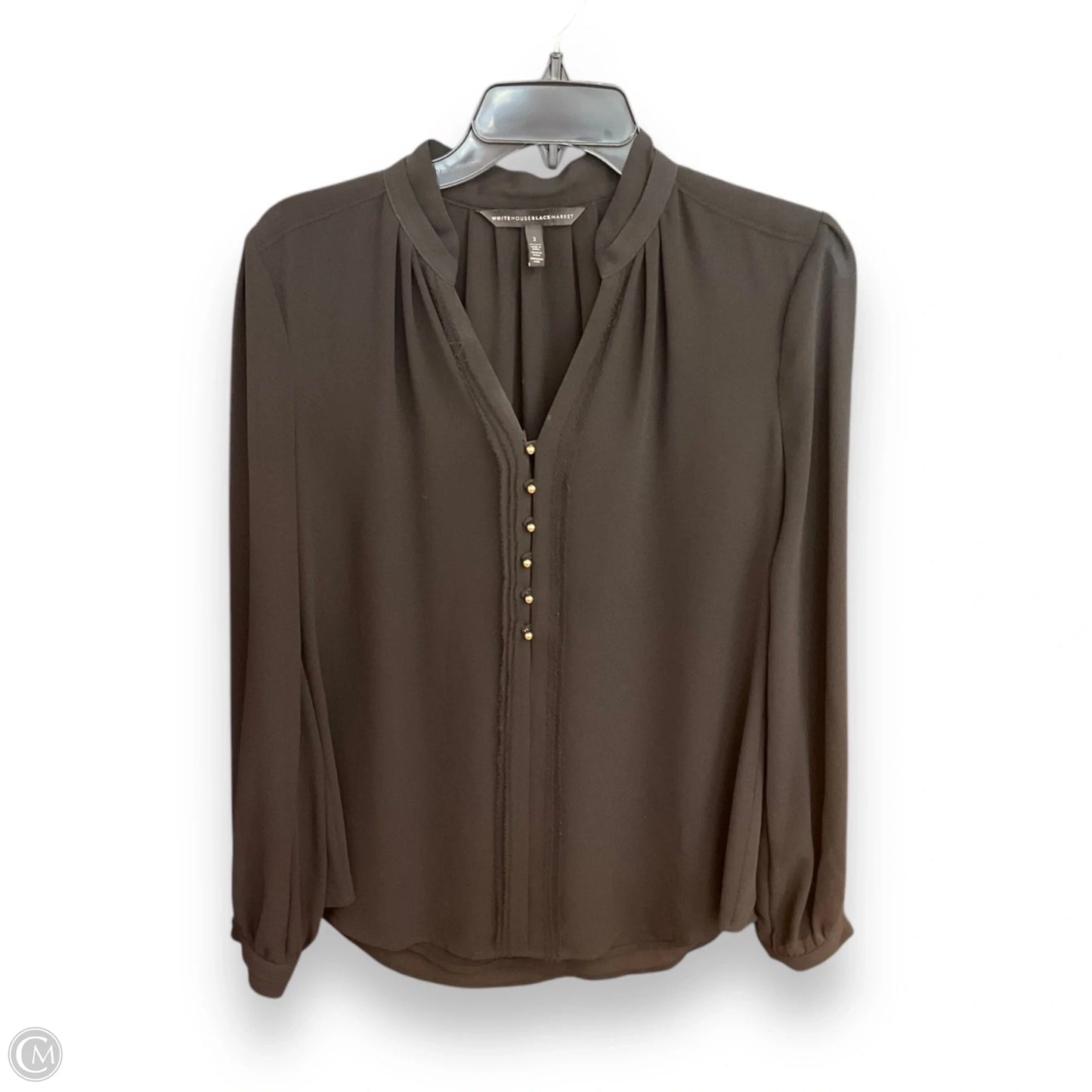 Top Long Sleeve By White House Black Market In Black, Size: Xs
