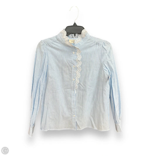 Blouse Long Sleeve By Ivanka in Paris In Striped Pattern, Size: S