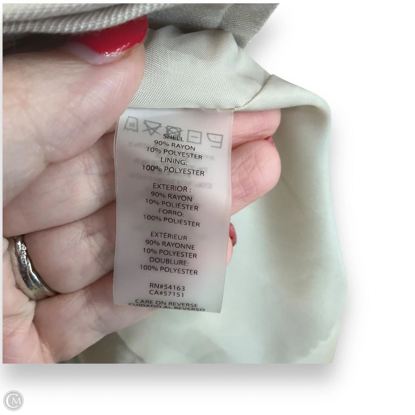 Blazer Designer By Karl Lagerfeld In Beige, Size: Xl
