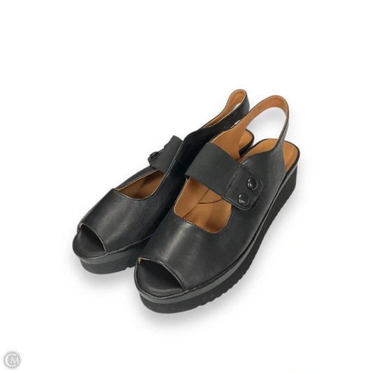 Sandals Heels Platform By lamour des pieds In Black, Size: 9