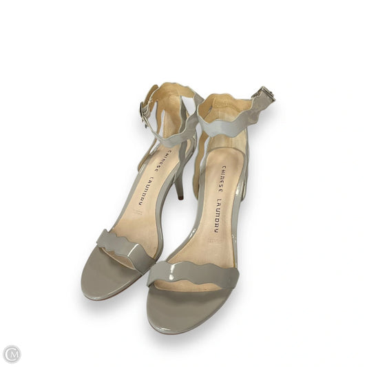 Sandals Heels Kitten By Chinese Laundry In Grey, Size: 6.5