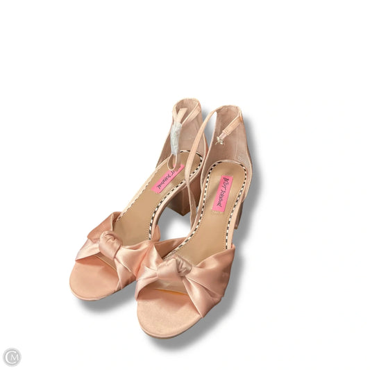 Sandals Heels Block By Betsey Johnson In Pink, Size: 8.5