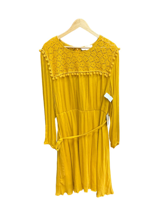 Yellow Dress Casual Midi Eloquii, Size 3x