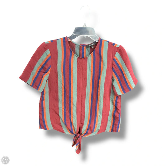 Top Short Sleeve By Madewell In Striped Pattern, Size: S