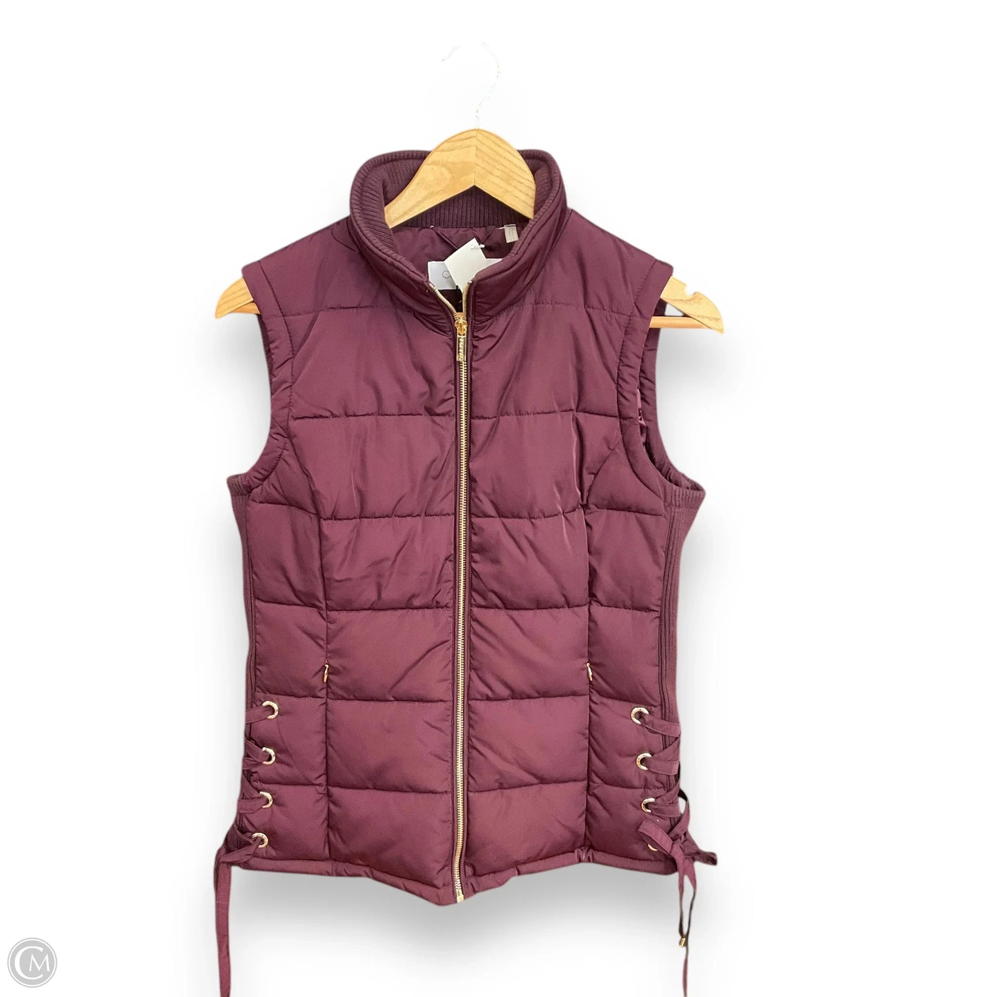 Vest Puffer & Quilted By Calvin Klein In Maroon, Size: Xs