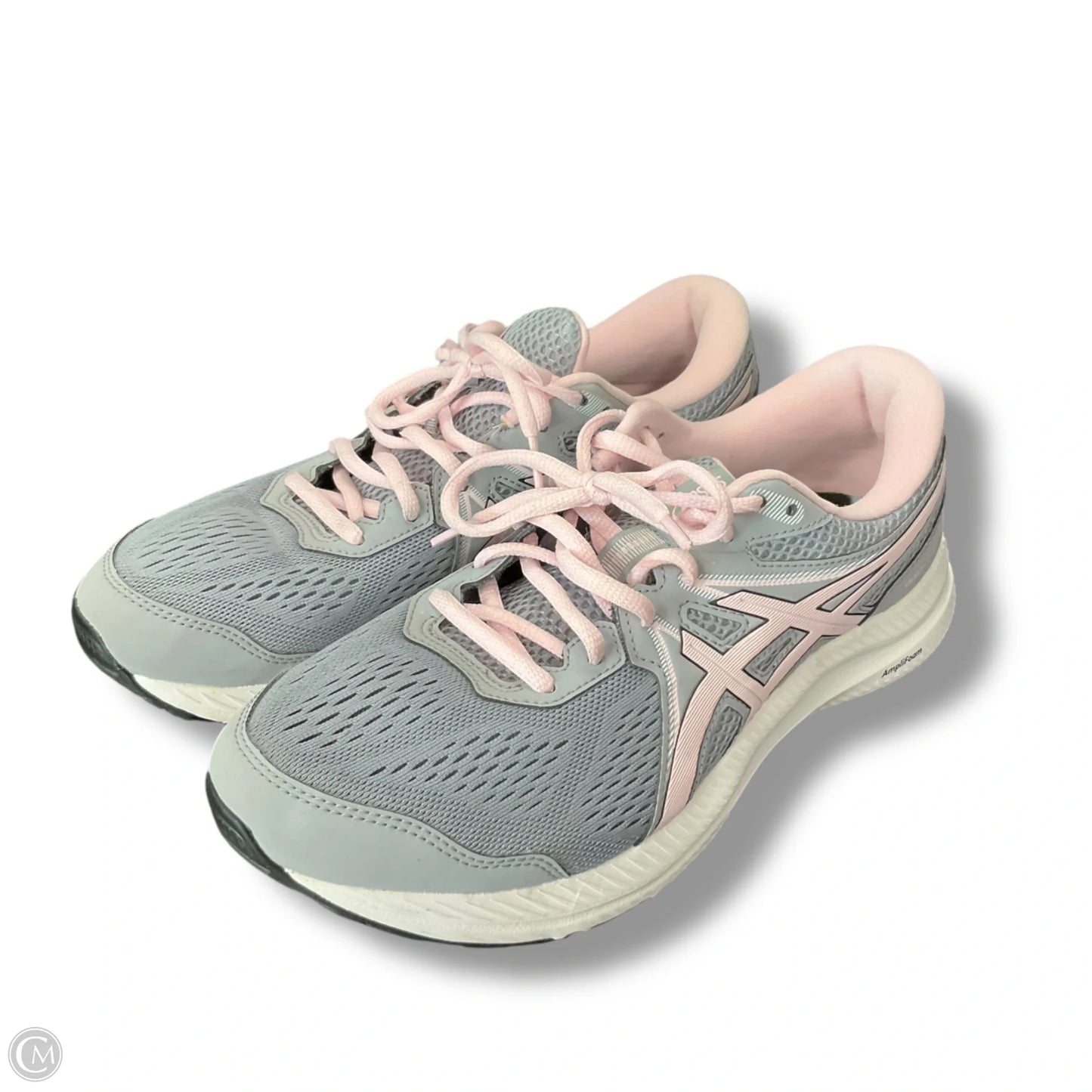 Shoes Athletic By Asics In Grey & Pink, Size: 10