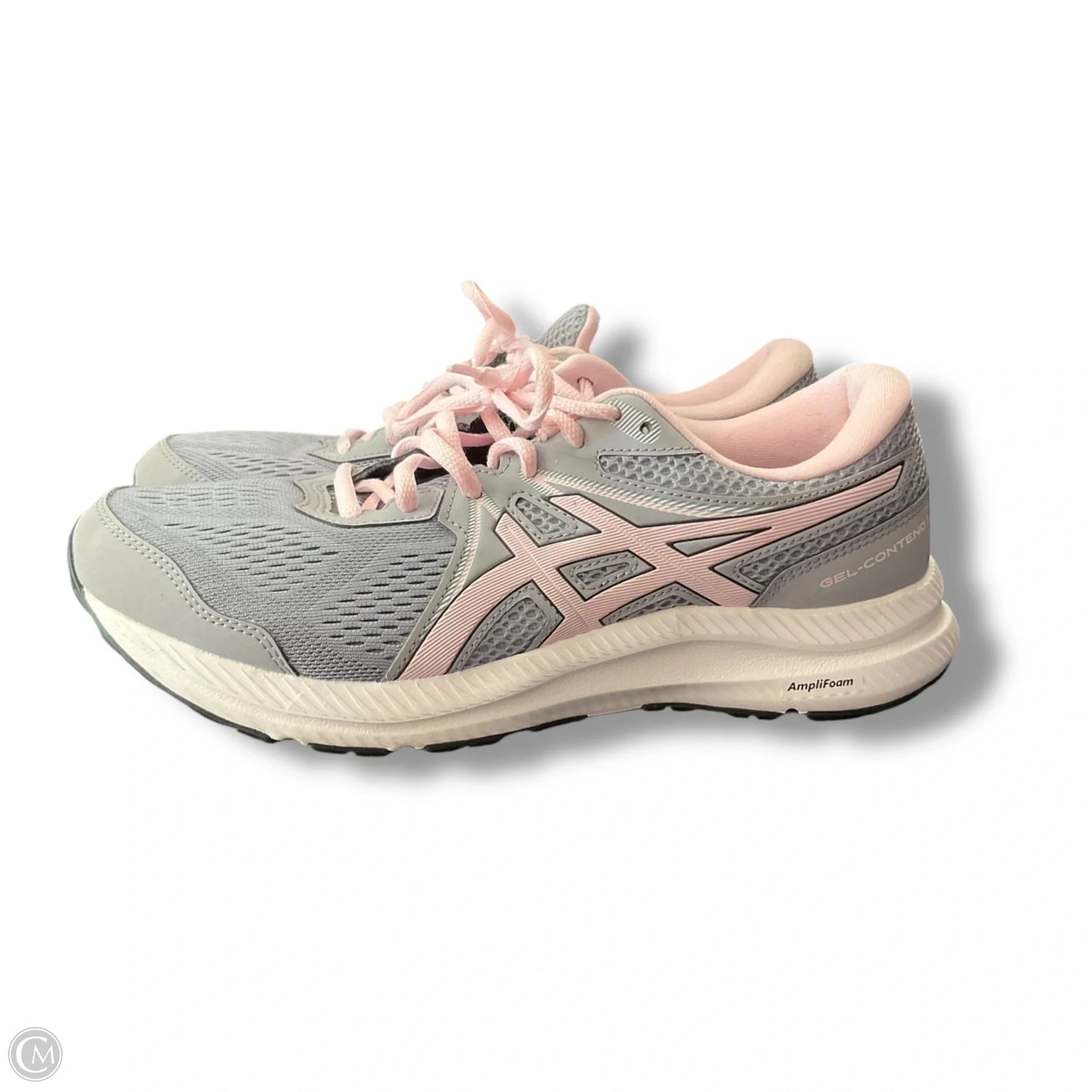 Shoes Athletic By Asics In Grey & Pink, Size: 10