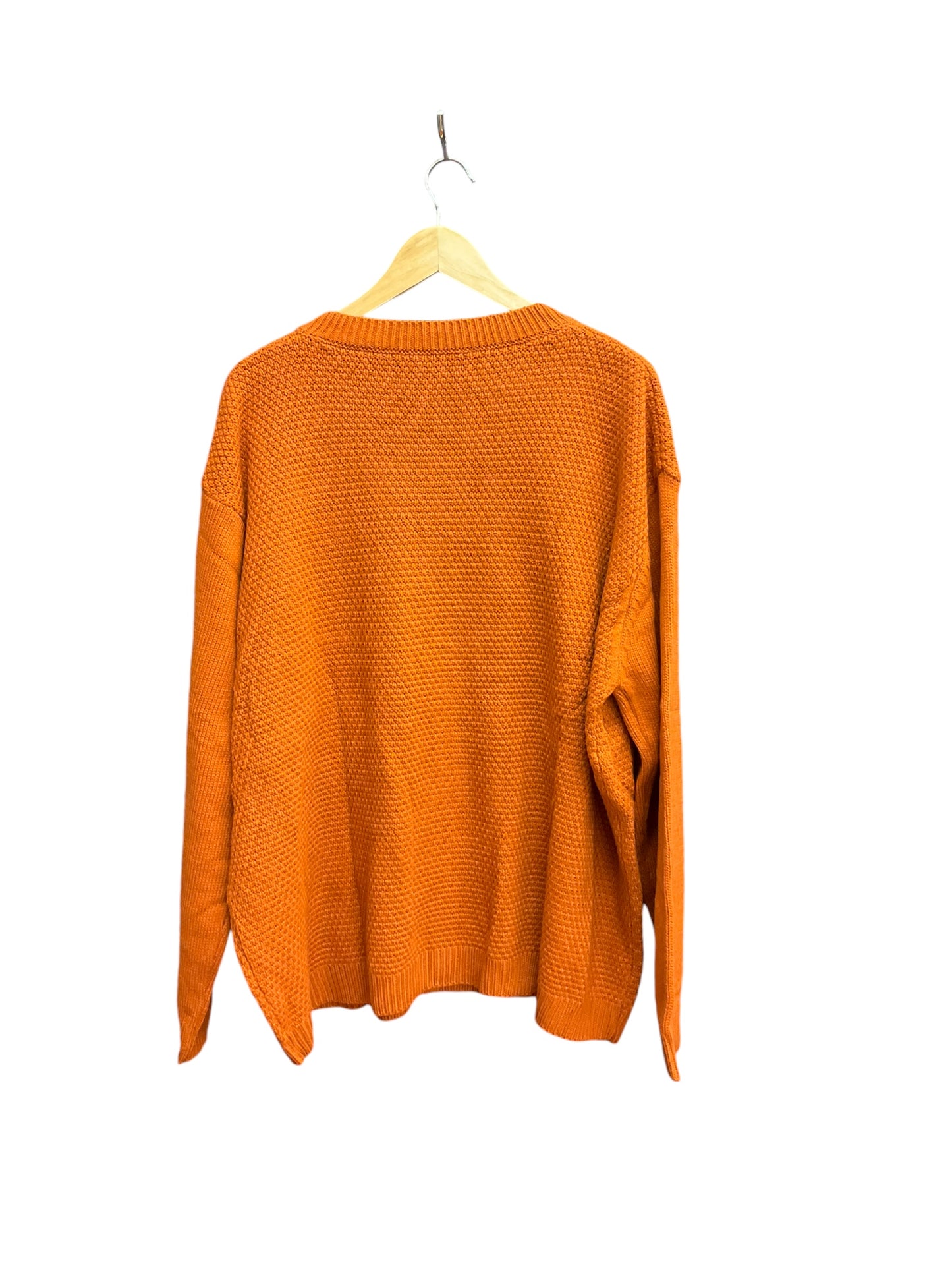 Sweater Cardigan By Clothes Mentor In Orange, Size: 3x