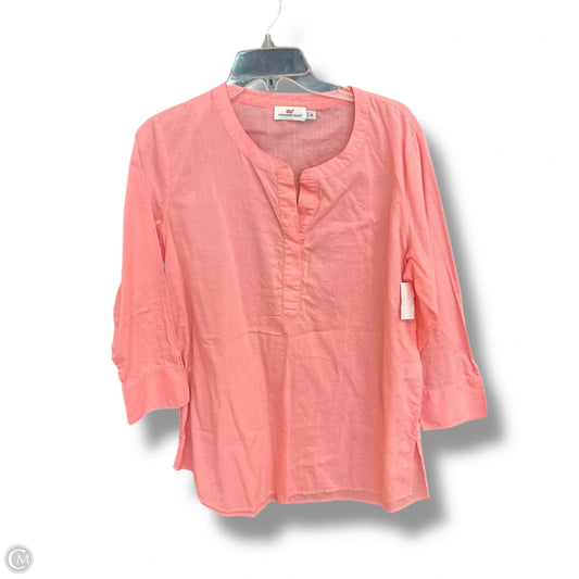 Top 3/4 Sleeve By Vineyard Vines In Pink, Size: M