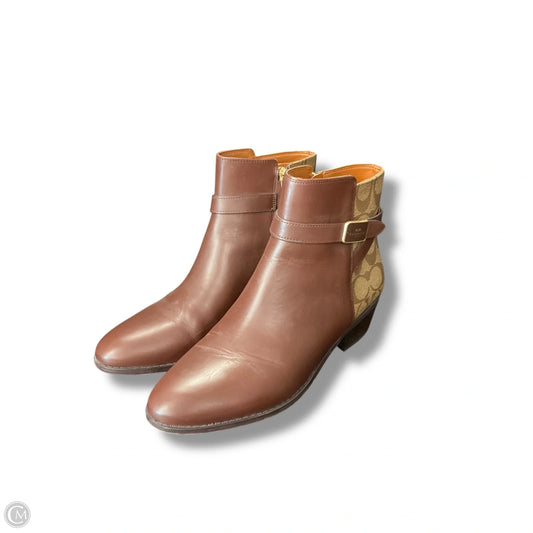 Boots Designer By Coach In Brown, Size: 9