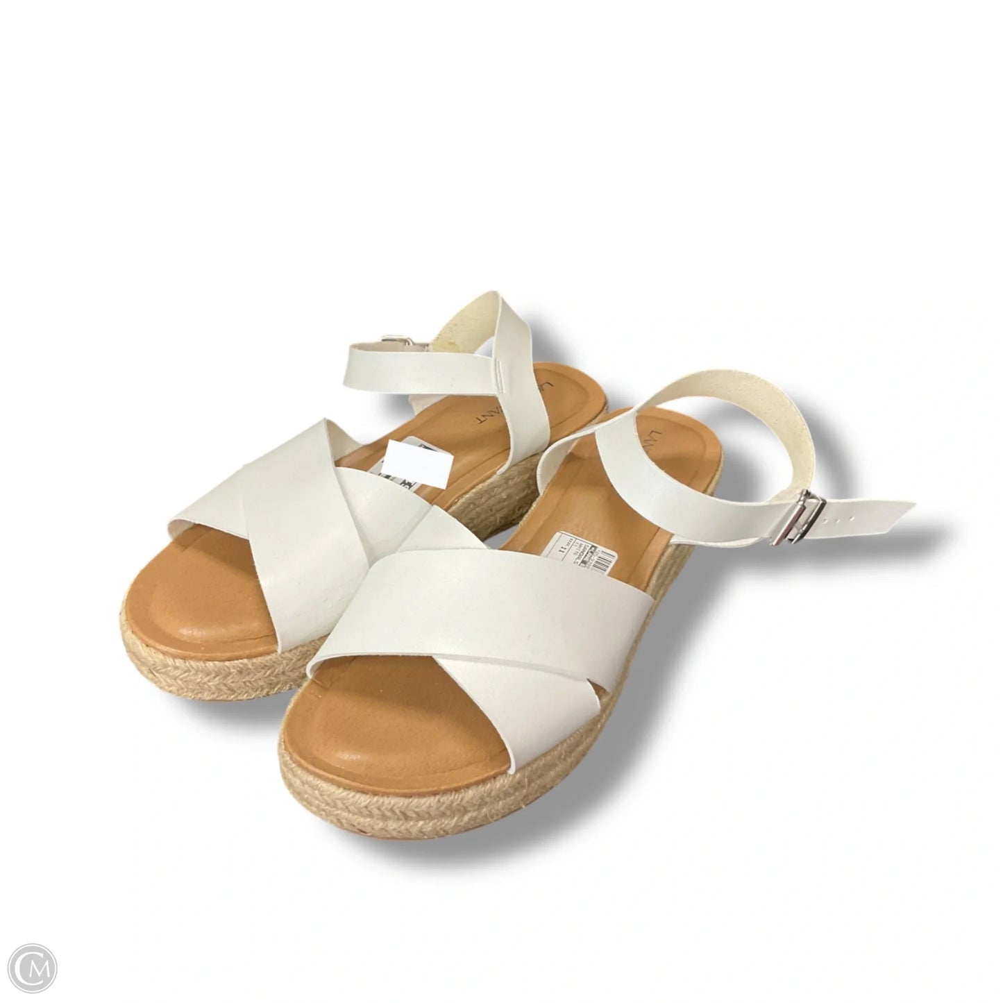 Sandals Heels Block By Lane Bryant In White, Size: 11