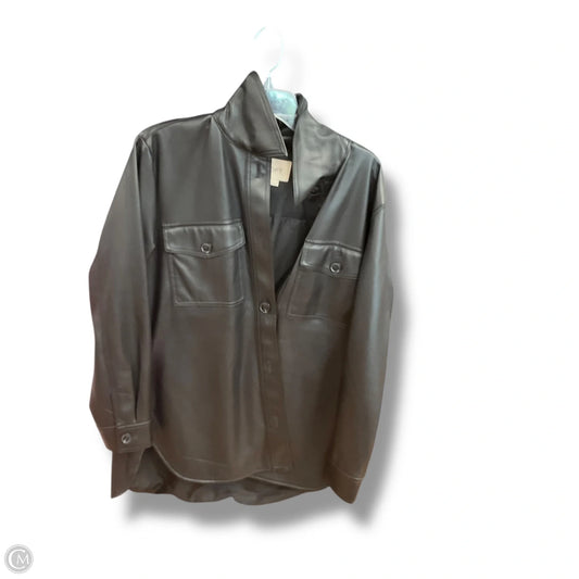 Jacket Shirt By Loft In Black, Size: M