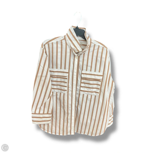 Blouse Long Sleeve By Loft In Striped Pattern, Size: Xl