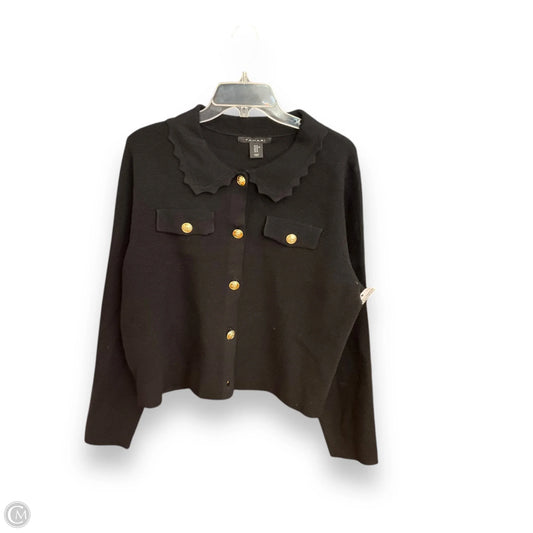 Sweater Cardigan By Tahari By Arthur Levine In Black, Size: Xl