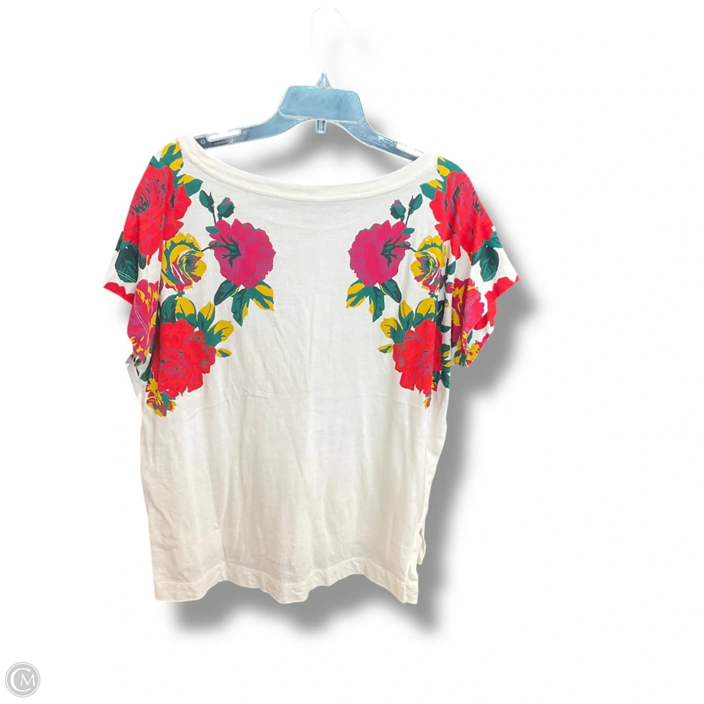 Top Short Sleeve By Anthropologie In Floral Print, Size: L