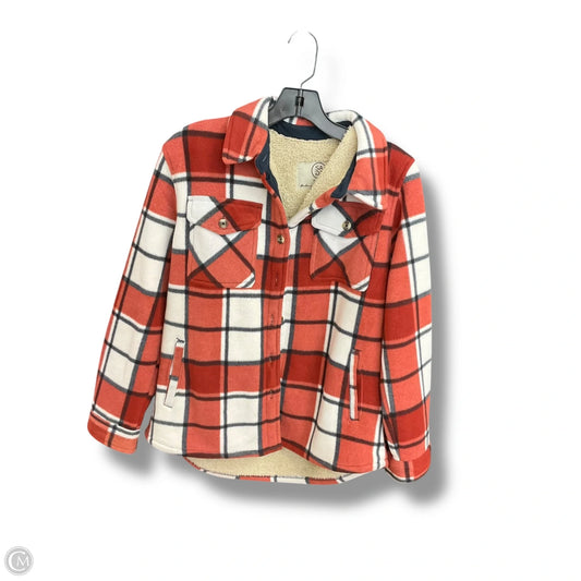 Jacket Shirt By Sage In Plaid Pattern, Size: S
