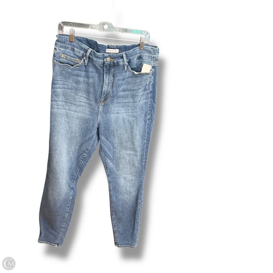 Jeans Straight By Good American In Blue Denim, Size: 18
