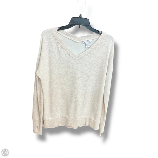 Athletic Top Long Sleeve Crewneck By Athleta In Cream, Size: Sp