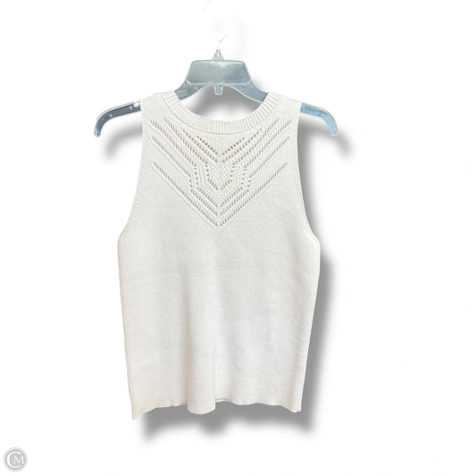 Top Sleeveless By Loft In White, Size: L