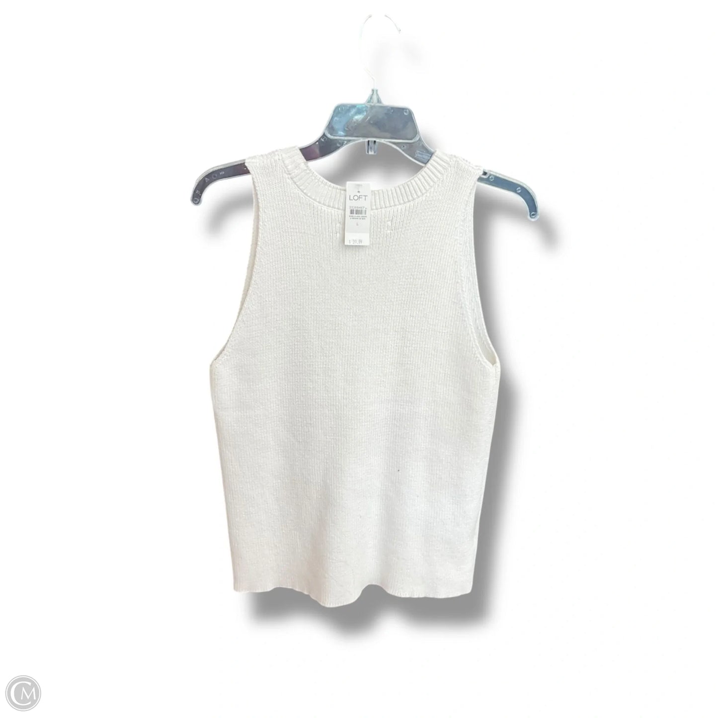 Top Sleeveless By Loft In White, Size: L