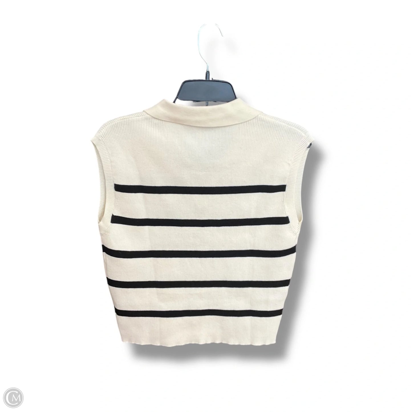Vest Sweater By Double Zero In Striped Pattern, Size: L