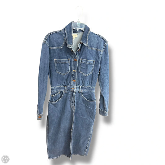 Dress Casual Midi By Madewell In Blue Denim, Size: S
