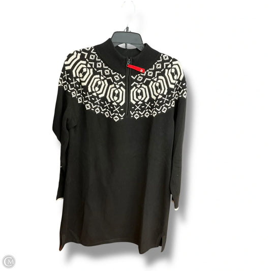 Dress Sweater By Talbots In Black & White, Size: L