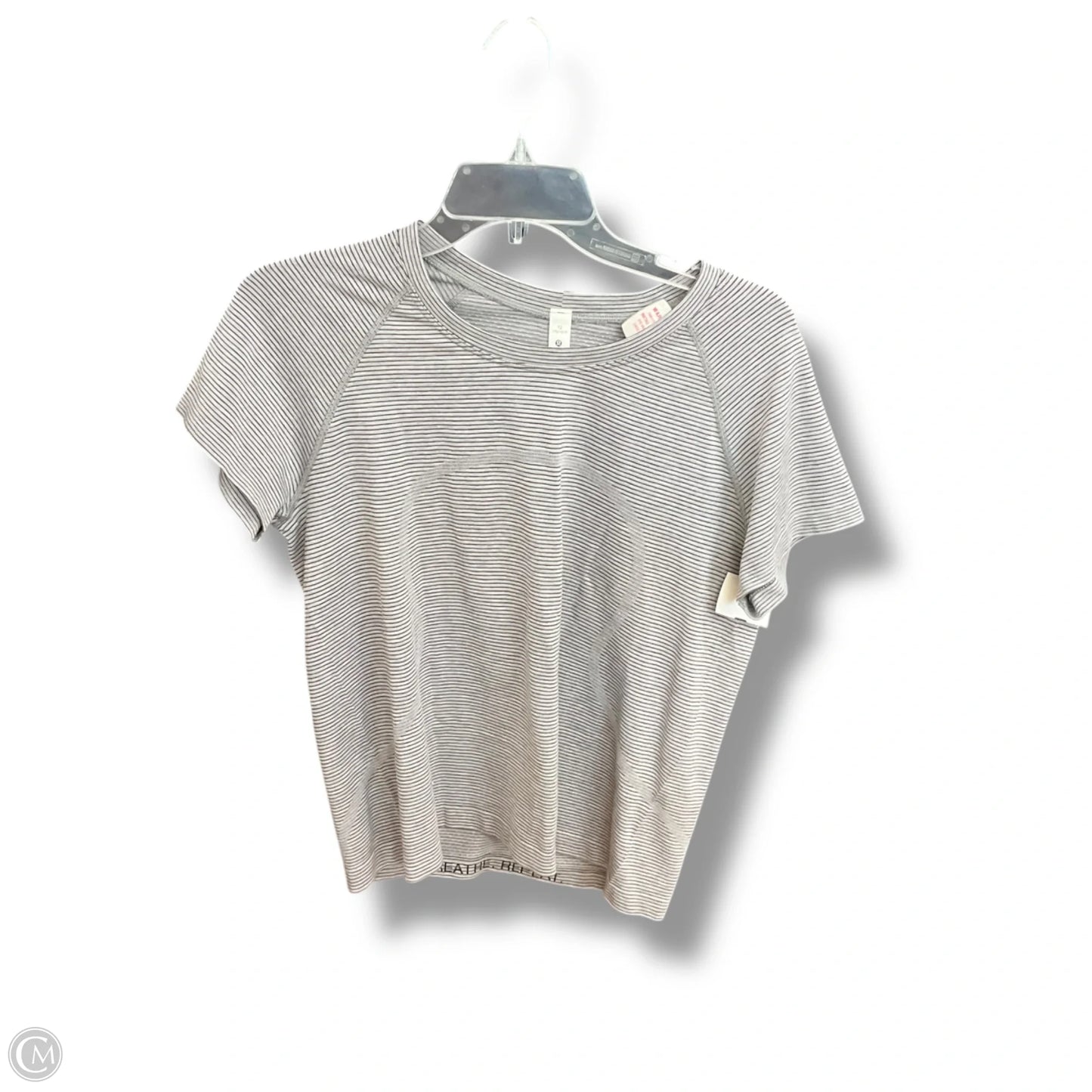 Athletic Top Short Sleeve By Lululemon In Striped Pattern, Size: 12