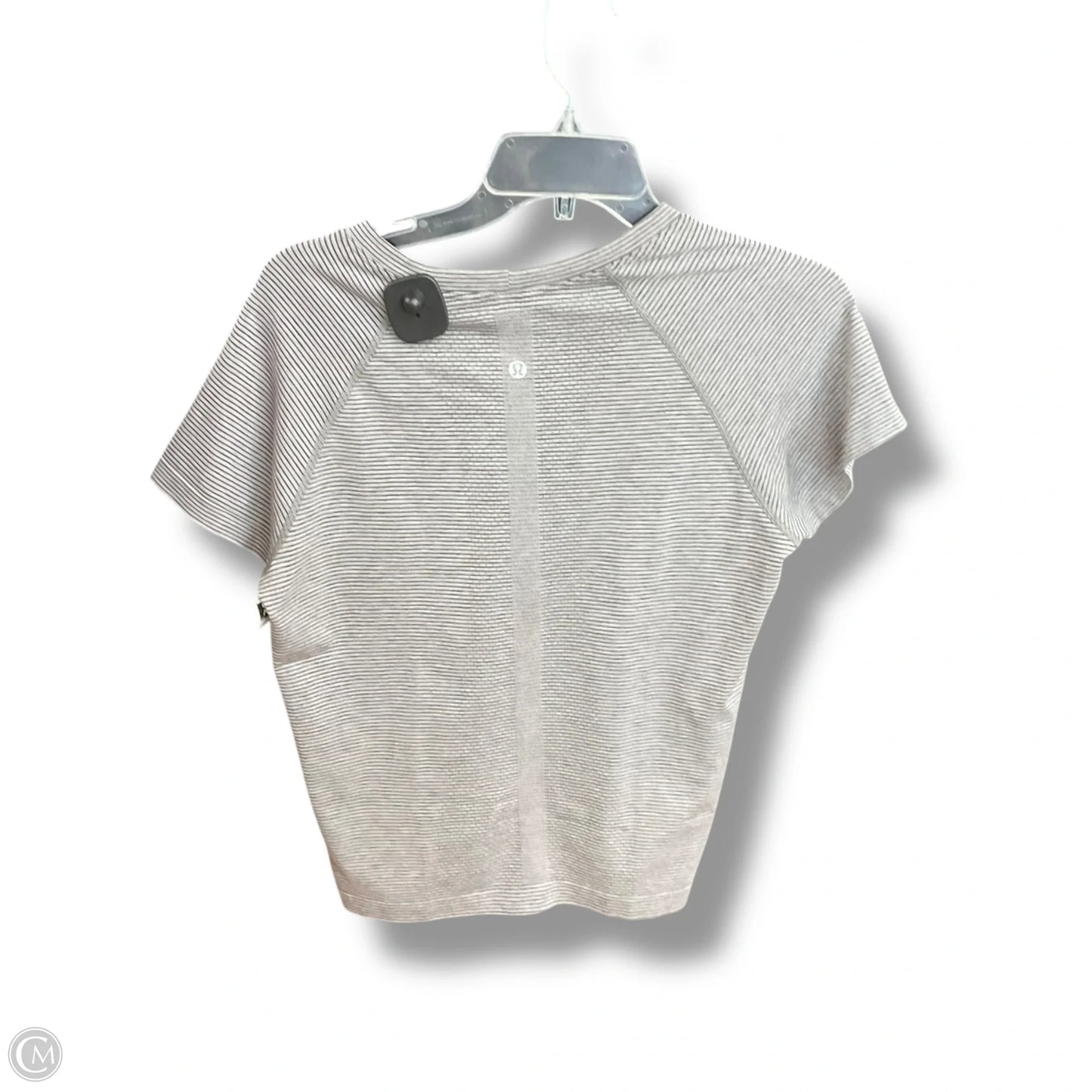 Athletic Top Short Sleeve By Lululemon In Striped Pattern, Size: 12