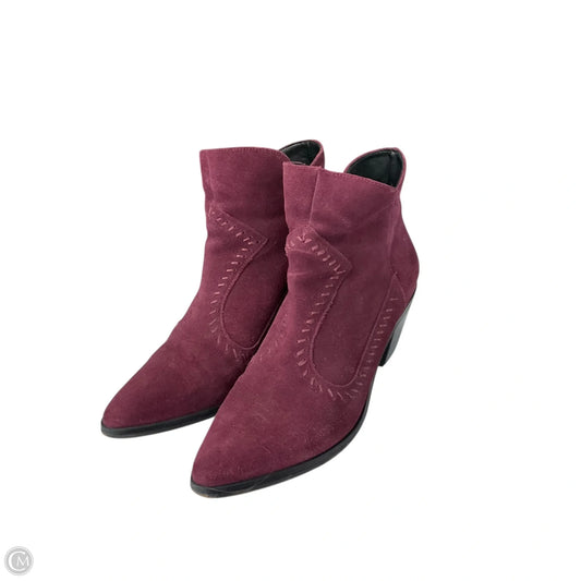 Boots Designer By Rebecca Minkoff In Maroon, Size: 9.5