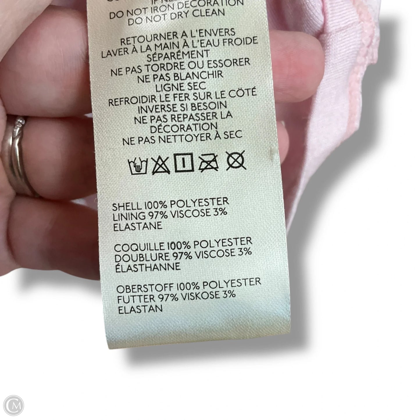 Top Short Sleeve By Anthropologie In Pink & Silver, Size: M