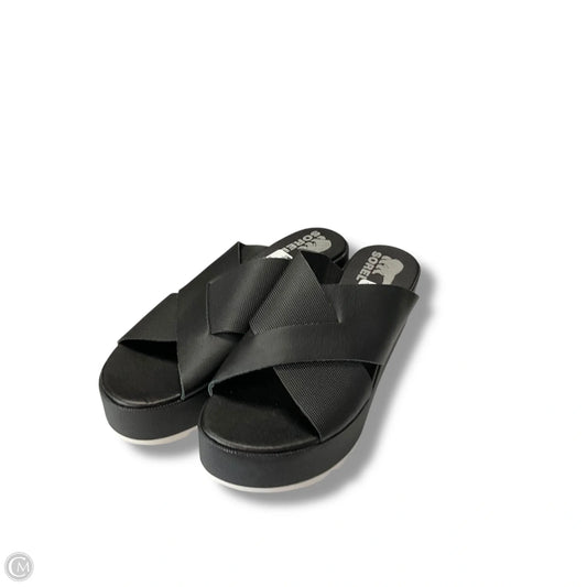 Sandals Heels Platform By Sorel In Black, Size: 8