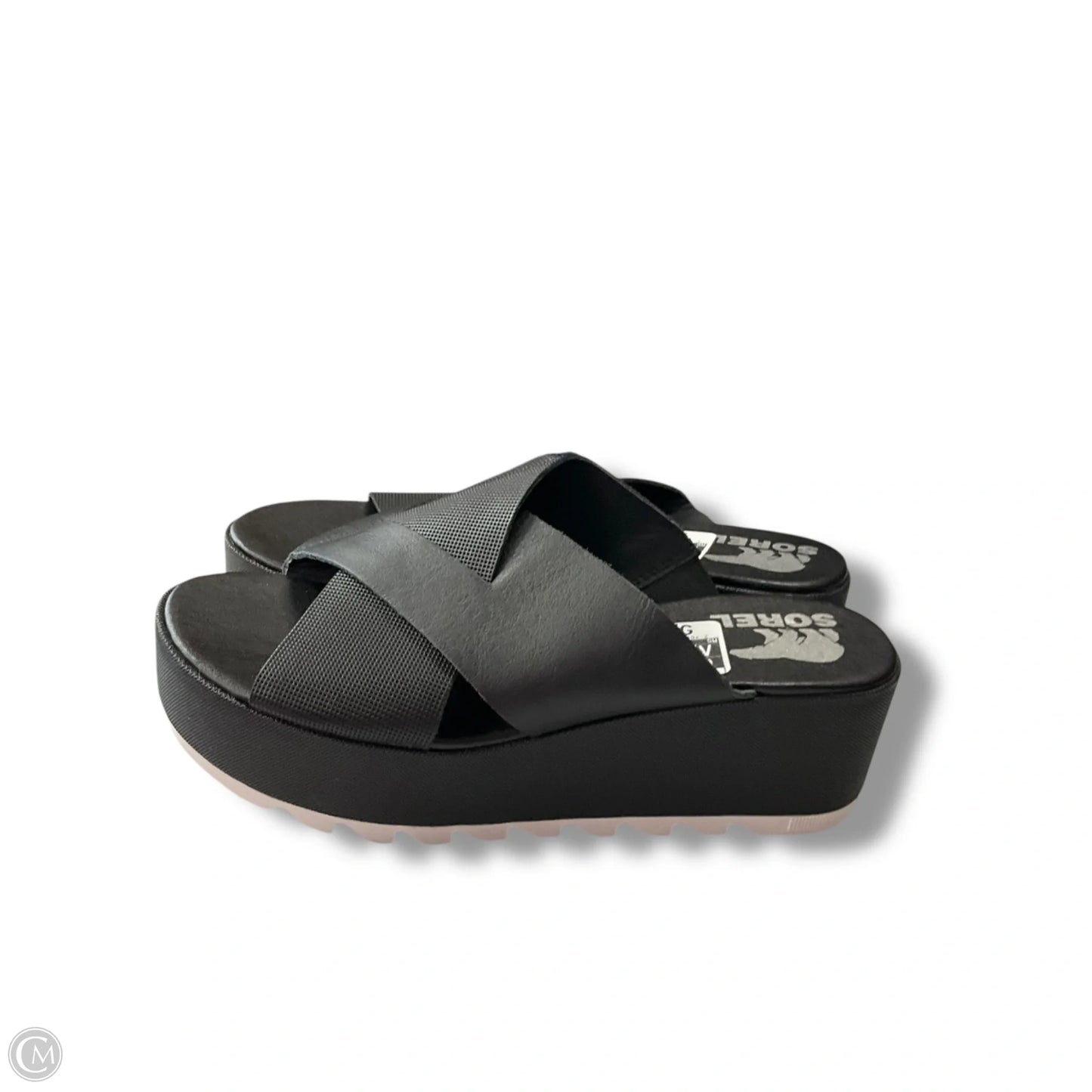 Sandals Heels Platform By Sorel In Black, Size: 8