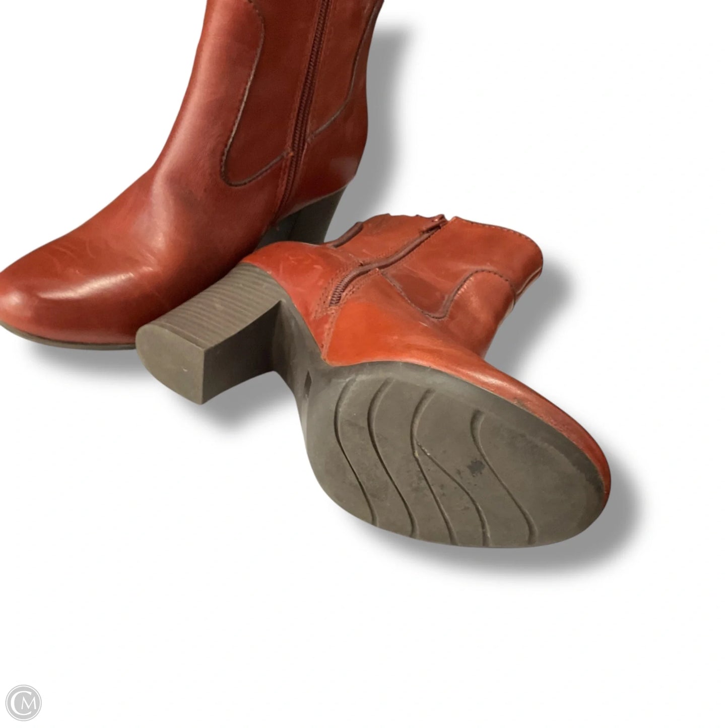 Boots Ankle Heels By Clarks In Red, Size: 7.5