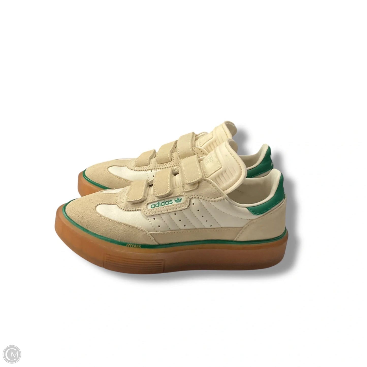 Shoes Sneakers By Adidas In Green & White, Size: 6.5