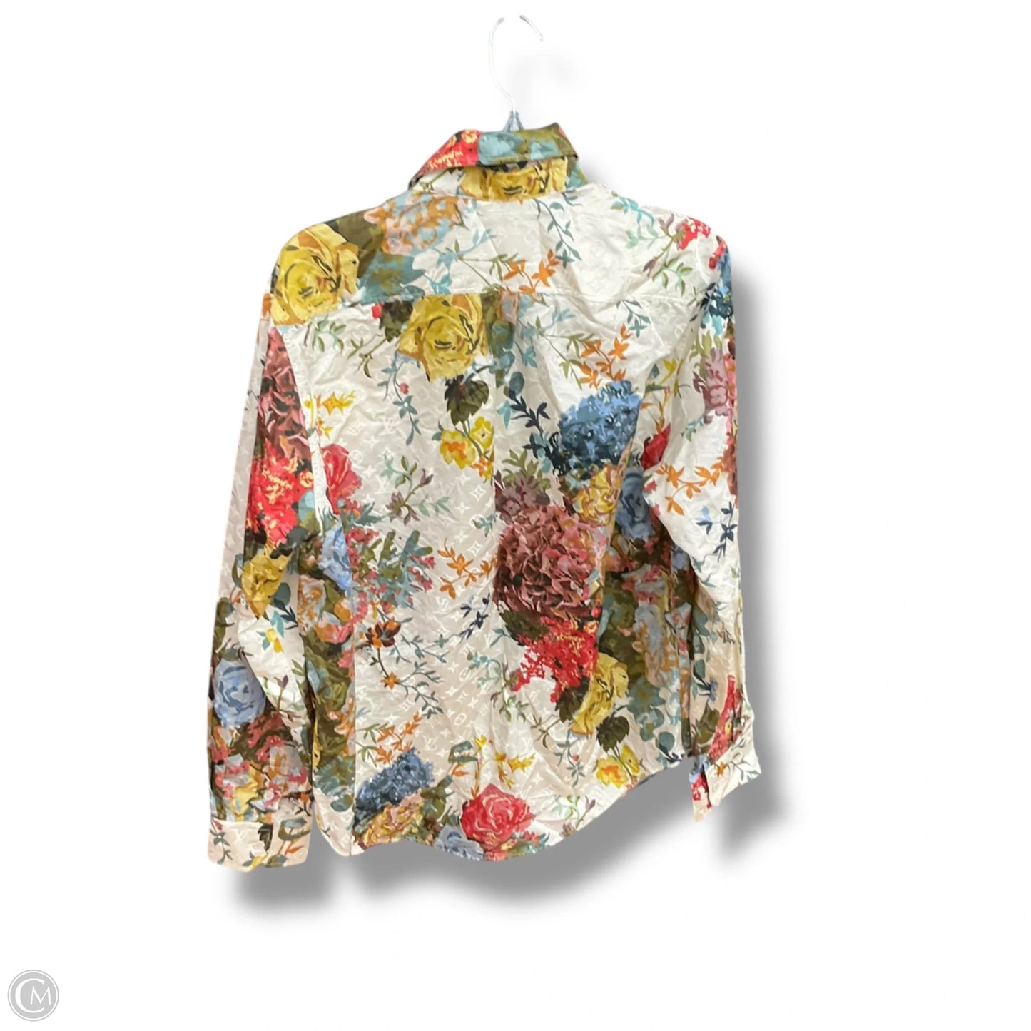 Blouse Luxury Designer By Louis Vuitton In Floral Print, Size: M