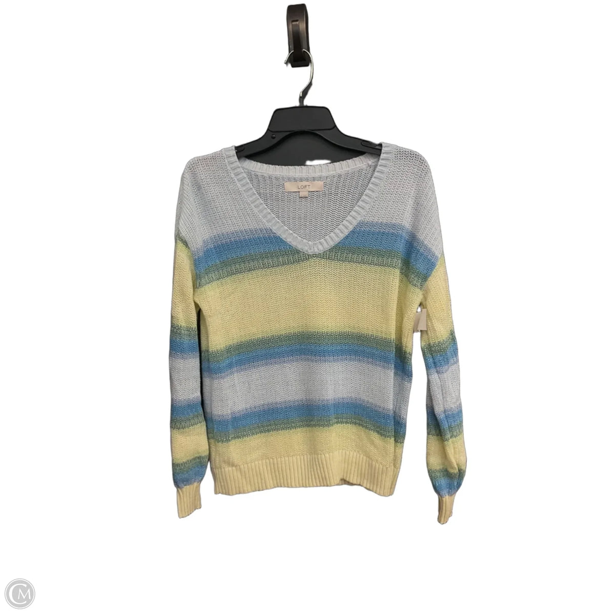 Top Long Sleeve By Loft In Striped Pattern, Size: S