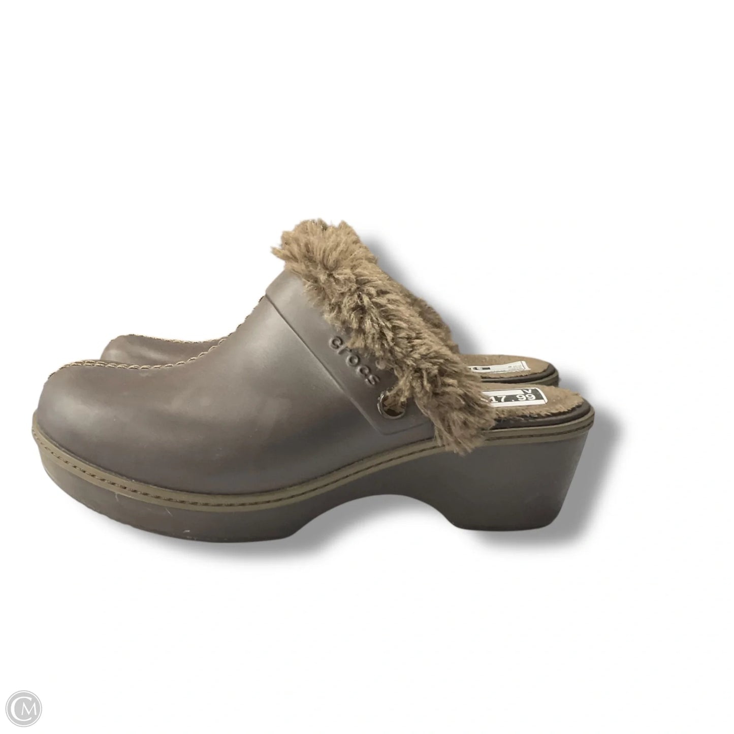 Shoes Flats By Crocs In Brown, Size: 9